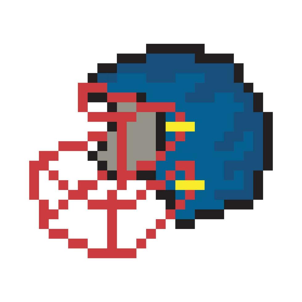 americano futebol capacete com pixel arte Projeto vetor