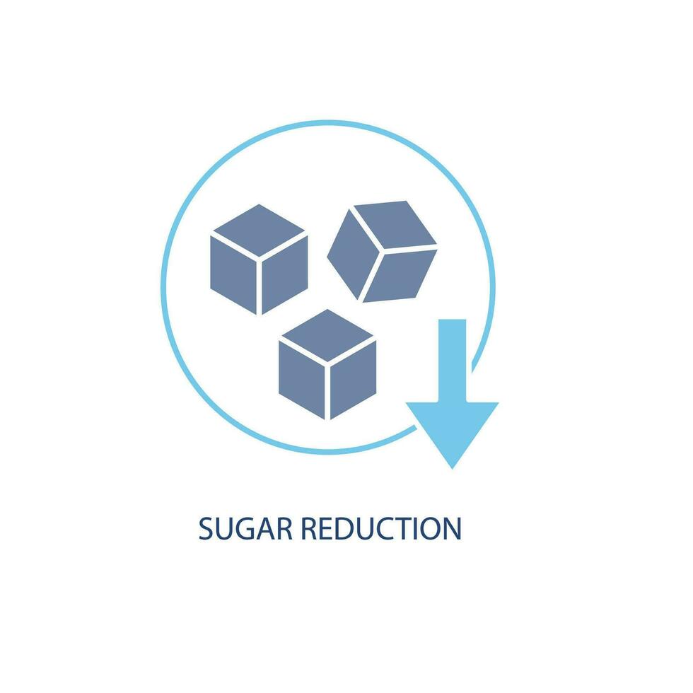 açúcar redução conceito linha ícone. simples elemento ilustração. açúcar redução de açúcar redução conceito esboço símbolo Projeto. vetor