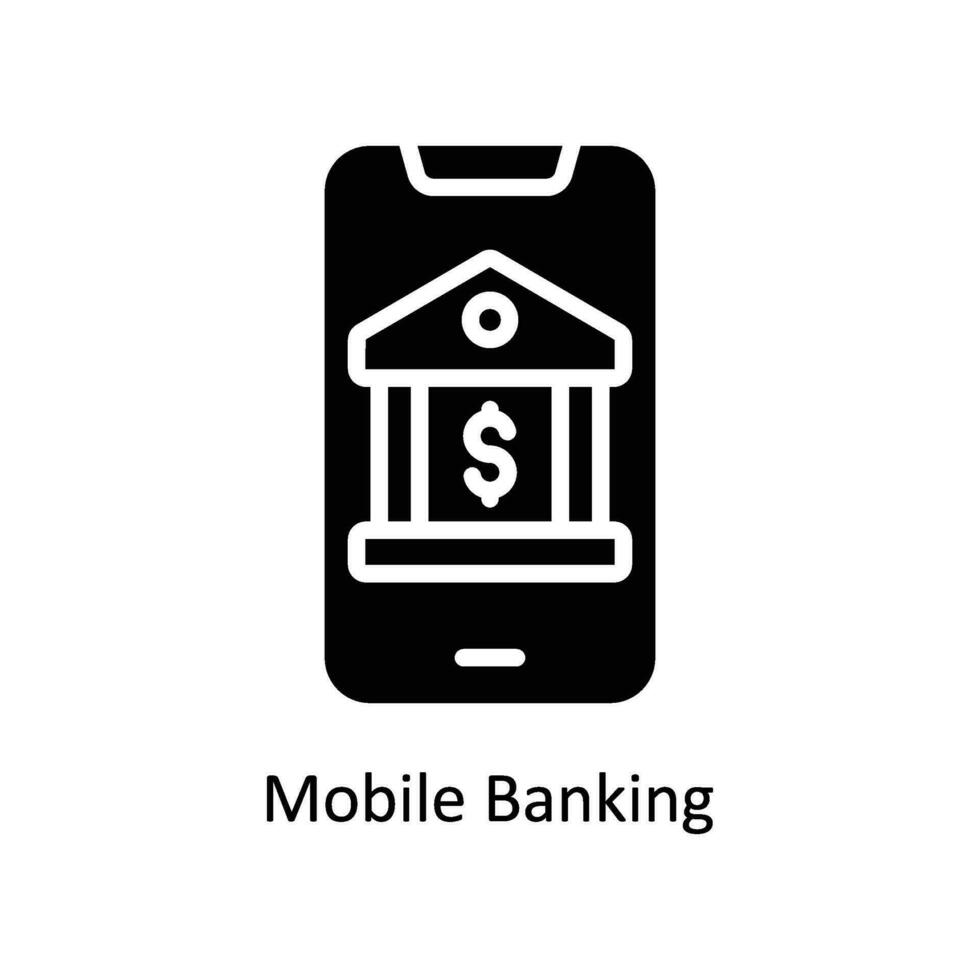 Móvel bancário vetor sólido ícone Projeto ilustração. o negócio e gestão símbolo em branco fundo eps 10 Arquivo