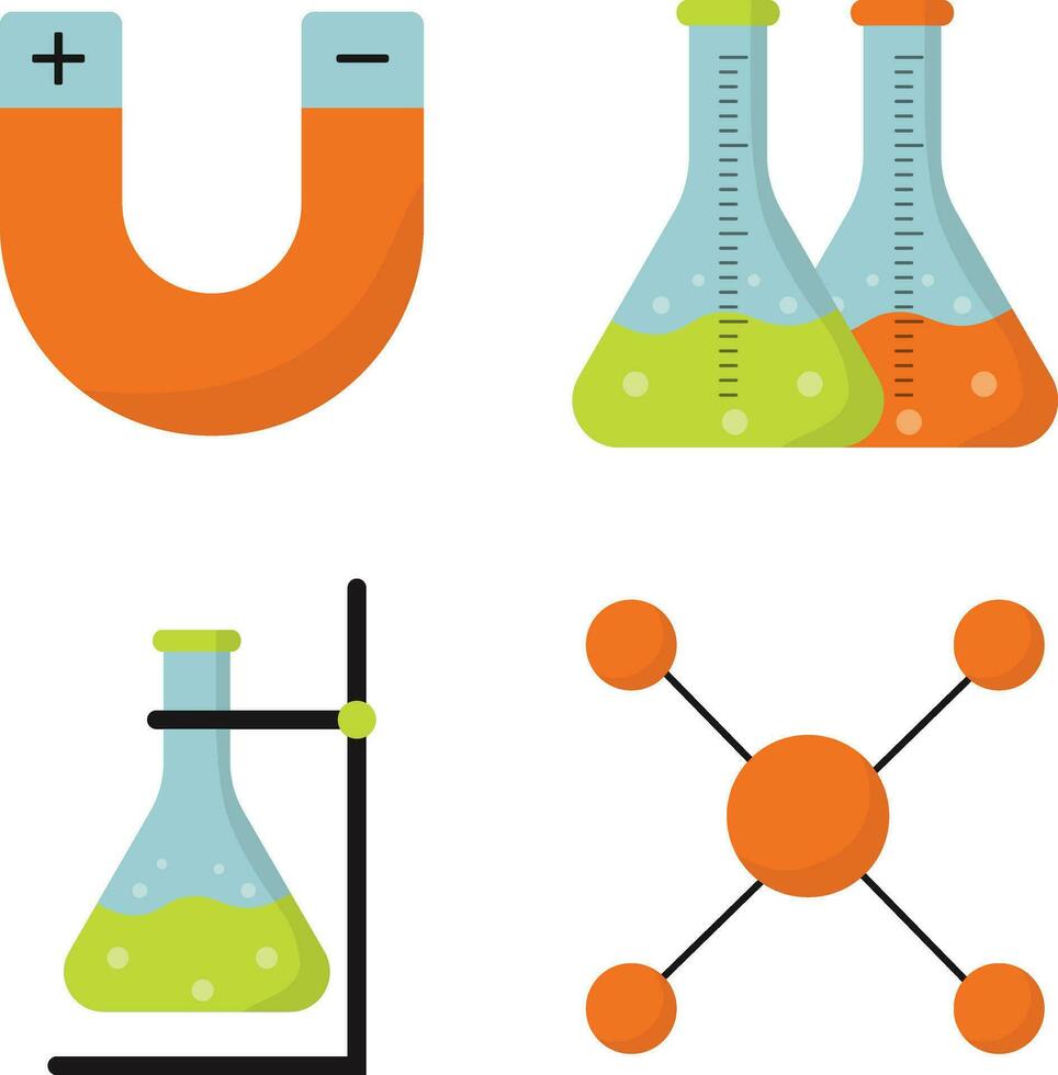 haste dia coleção. com alguns Ciência equipamento. isolado vetor ícone.