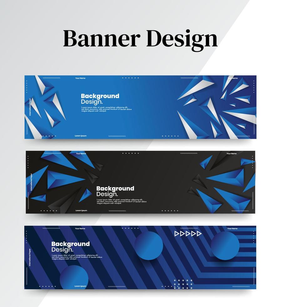 conjunto de modelos de web de design de banner abstrato, banner de web de cabeçalho horizontal. fundo abstrato moderno do cabeçalho da capa para design do site, banner de publicidade de capa de mídia social, panfleto, cartão de convite vetor