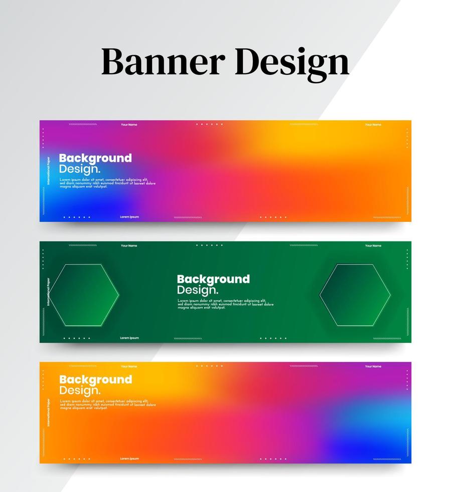 conjunto de modelos de web de design de banner abstrato, banner de web de cabeçalho horizontal. fundo abstrato moderno do cabeçalho da capa para design do site, banner de publicidade de capa de mídia social, panfleto, cartão de convite vetor