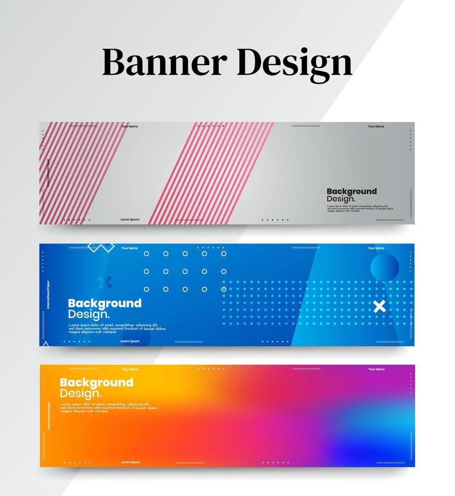 conjunto de modelos de web de design de banner abstrato, banner de web de cabeçalho horizontal. fundo abstrato moderno do cabeçalho da capa para design do site, banner de publicidade de capa de mídia social, panfleto, cartão de convite vetor