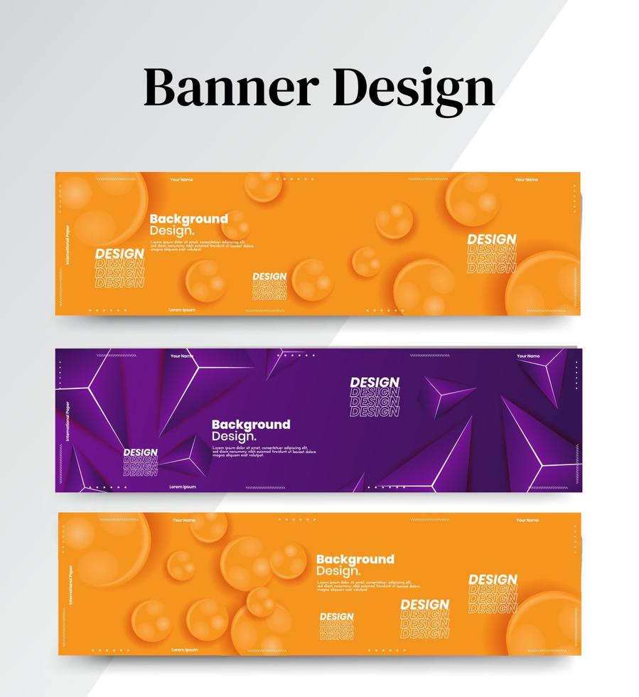 conjunto de modelos de web de design de banner abstrato, banner de web de cabeçalho horizontal. fundo abstrato moderno do cabeçalho da capa para design do site, banner de publicidade de capa de mídia social, panfleto, cartão de convite vetor