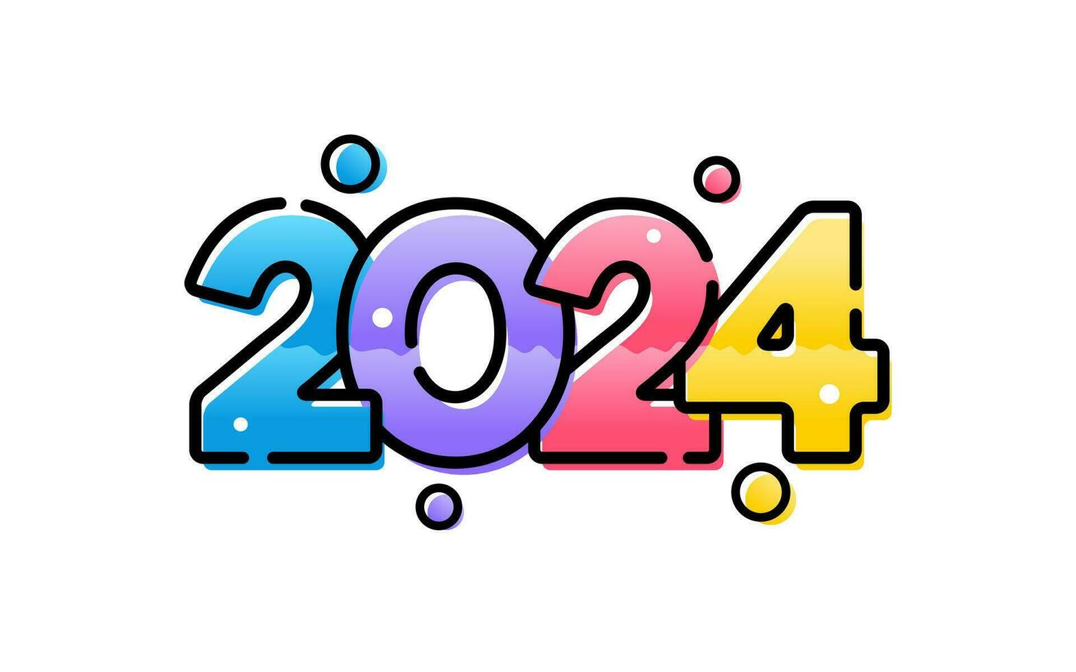 moderno vetor gráfico do 2024 logotipo feliz Novo ano, texto 2024 modelo vetor editável e redimensionável eps 10