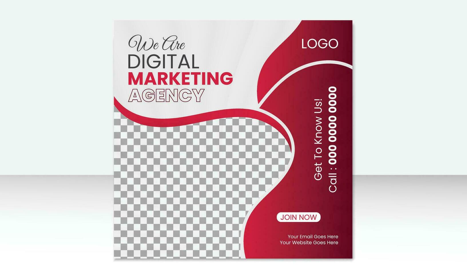 digital marketing social meios de comunicação postar bandeira modelo, profissional digital o negócio agência marketing social meios de comunicação postar Projeto. vetor