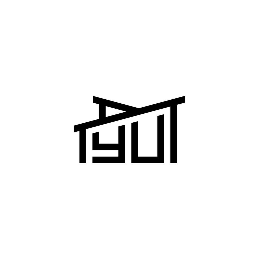 yu inicial carta dentro real Estado logotipo conceito vetor