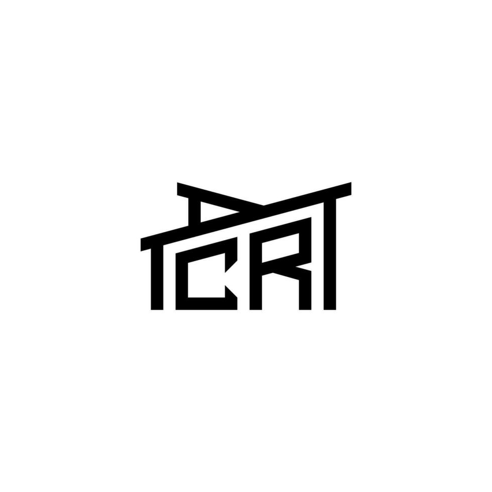 cr inicial carta dentro real Estado logotipo conceito vetor