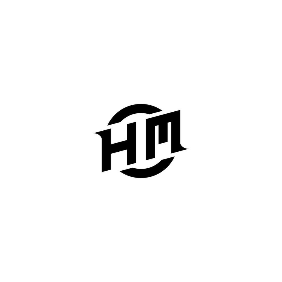 hm Prêmio esport logotipo Projeto iniciais vetor