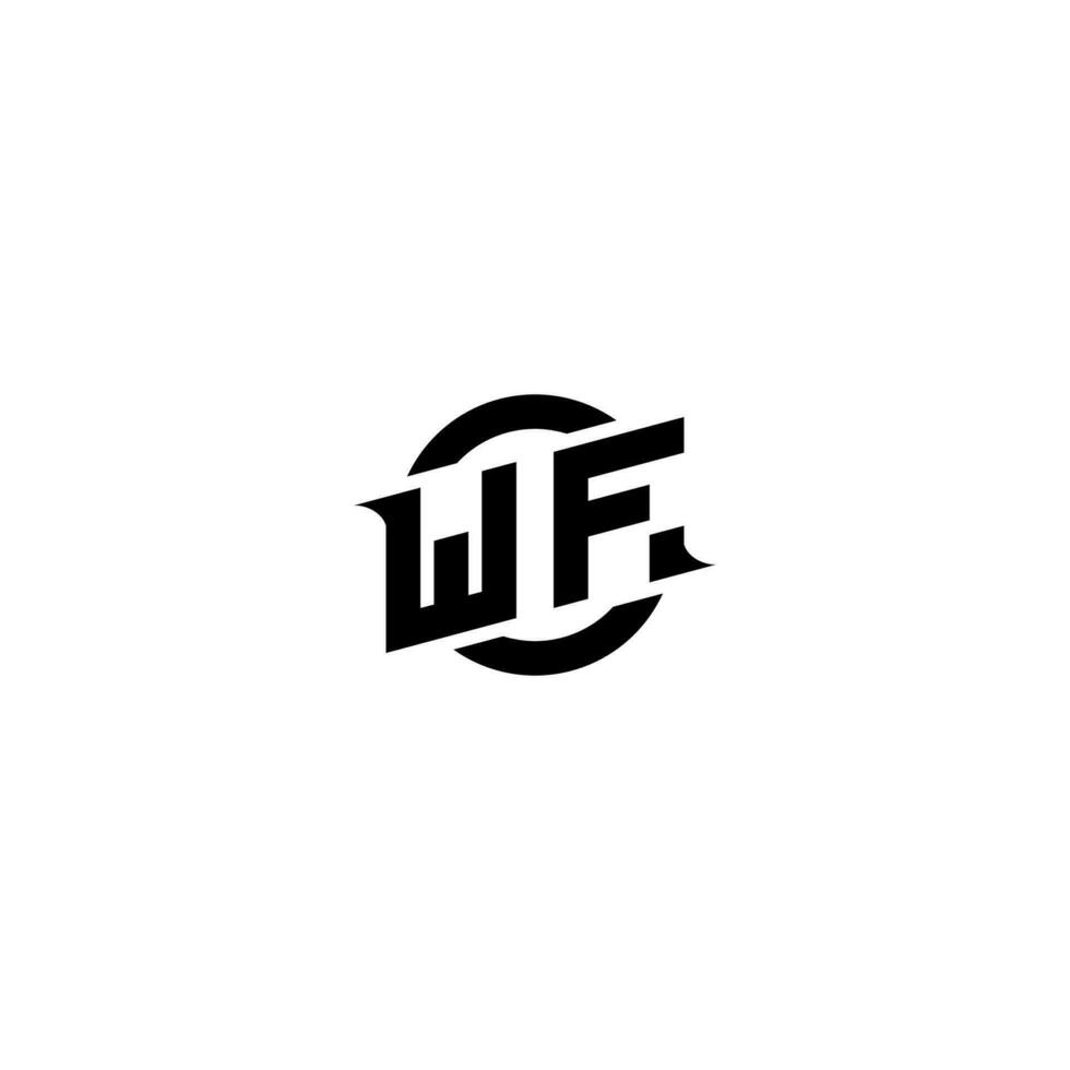 wf Prêmio esport logotipo Projeto iniciais vetor