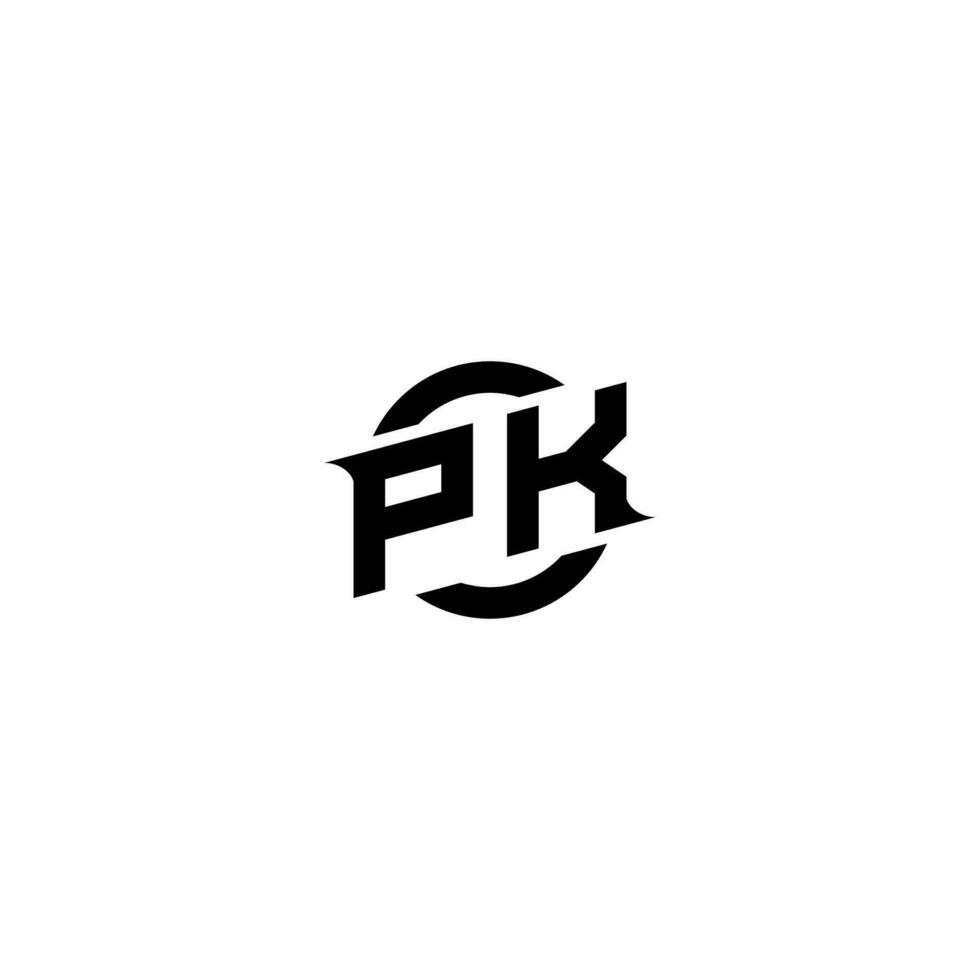 pk Prêmio esport logotipo Projeto iniciais vetor