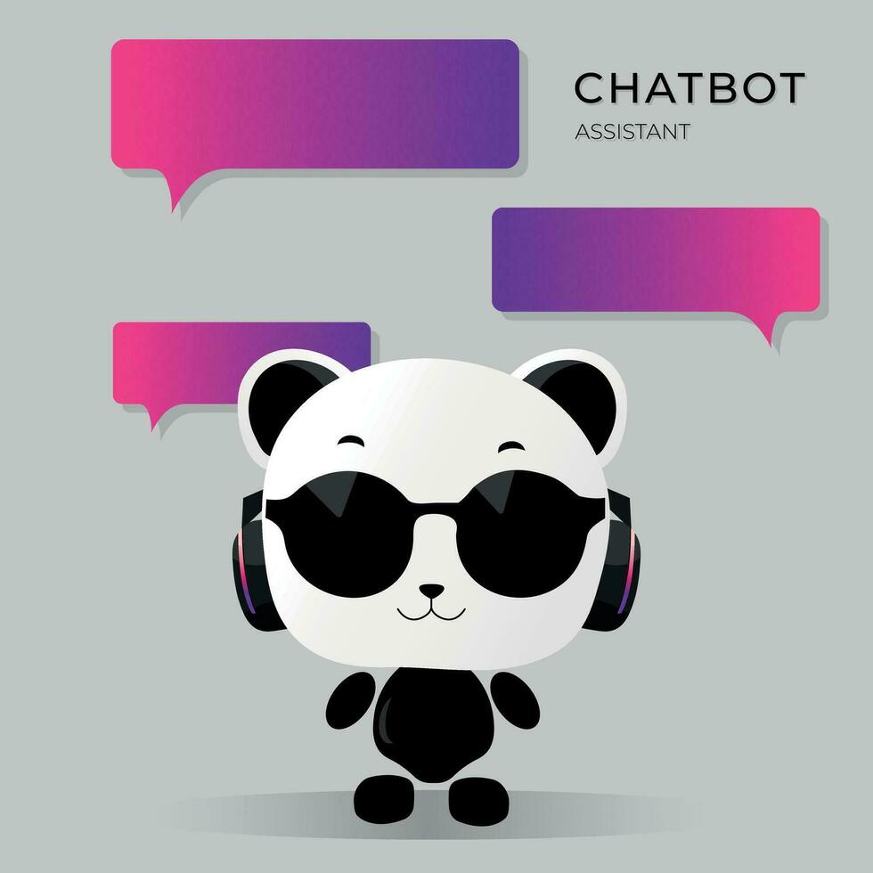 robô em forma chatbot assistente com artificial inteligência. fofa robô vetor ilustração