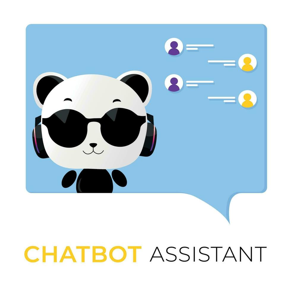 robô em forma chatbot assistente com artificial inteligência. fofa robô vetor ilustração