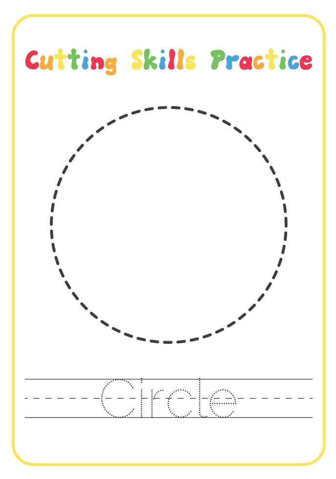 formas imprimíveis habilidades de corte atividade pré-escolar vetor