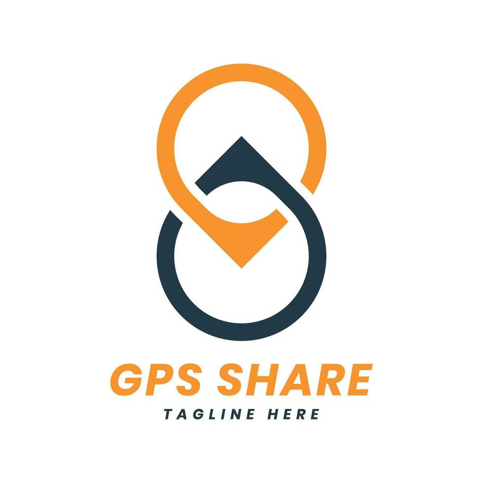 GPS compartilhar navegação logotipo Projeto conceito vetor