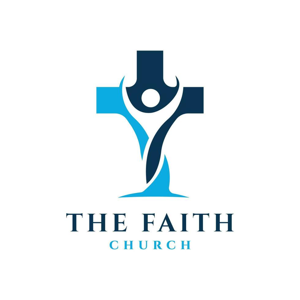 a fé Igreja religião logotipo Projeto moderno e simples logotipo conceito vetor