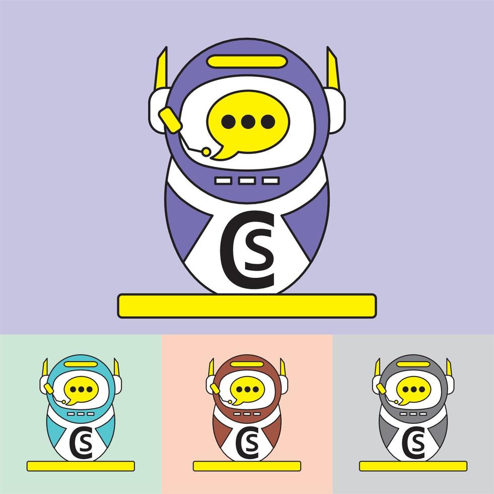 vetor de logotipo de robô - bot de bate-papo - tecnologia do futuro - inteligência artificial - o melhor para seu mascote de negócios