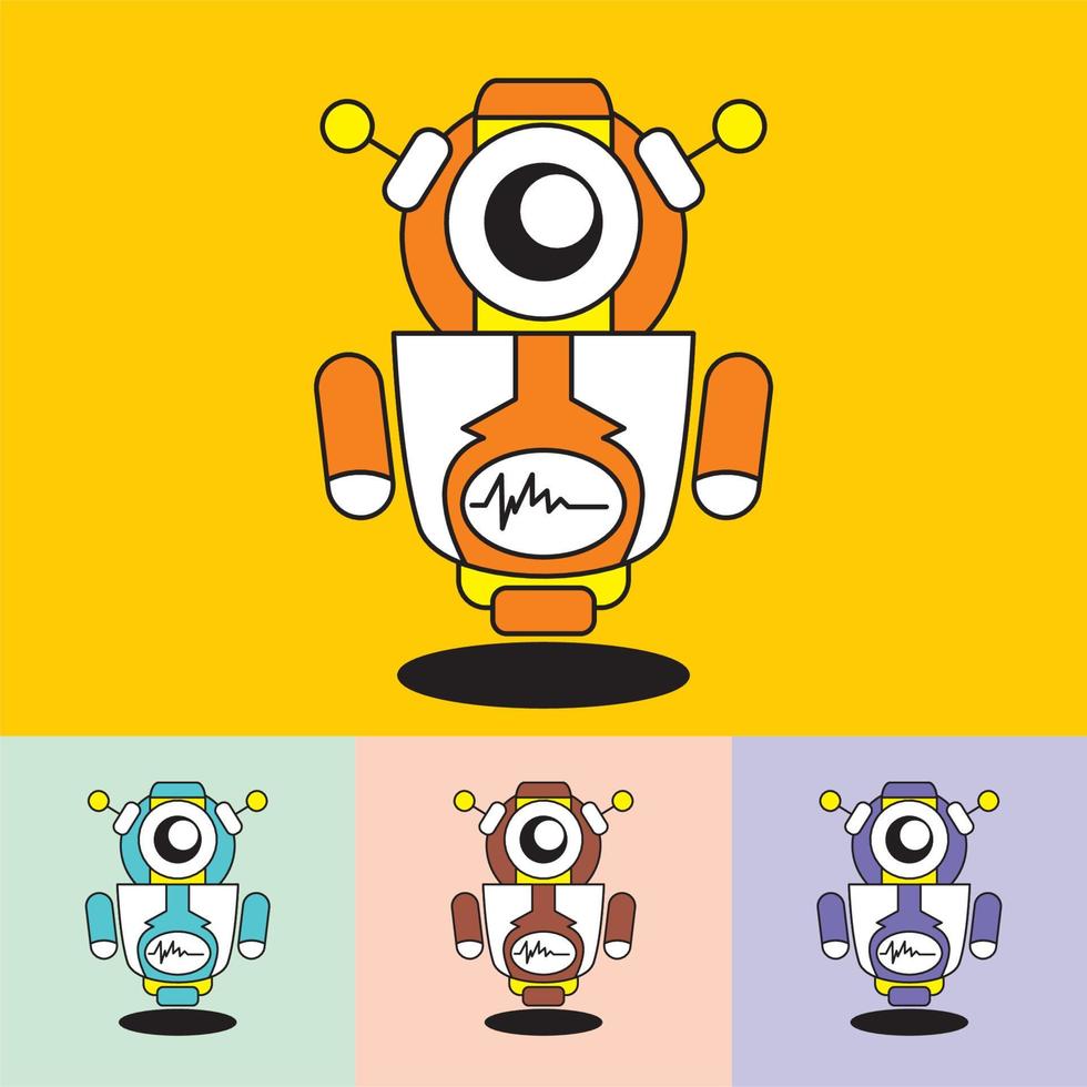 vetor de logotipo de robô - bot de bate-papo - tecnologia do futuro - inteligência artificial - o melhor para seu mascote de negócios