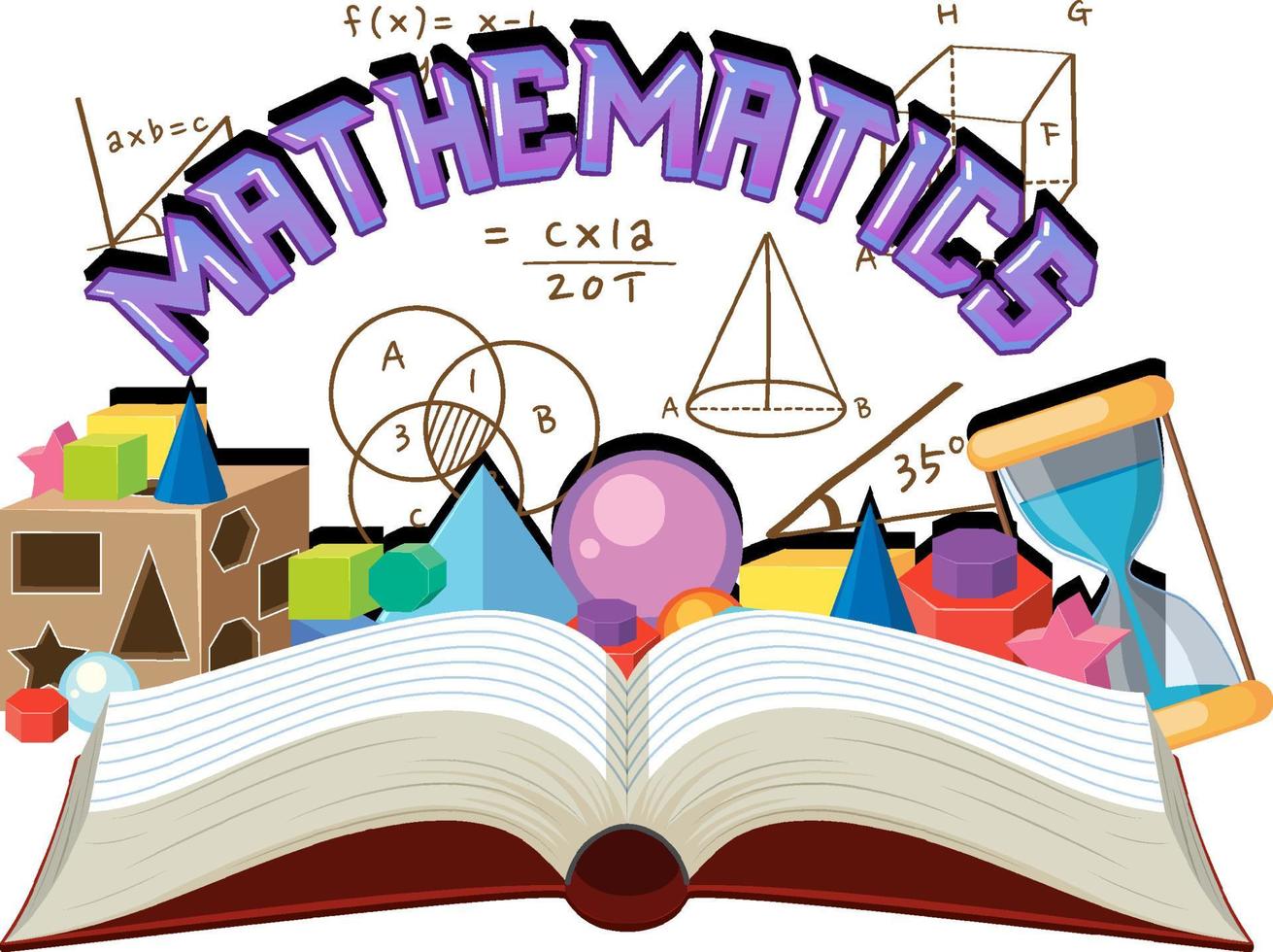 doodle fórmula matemática com fonte matemática vetor