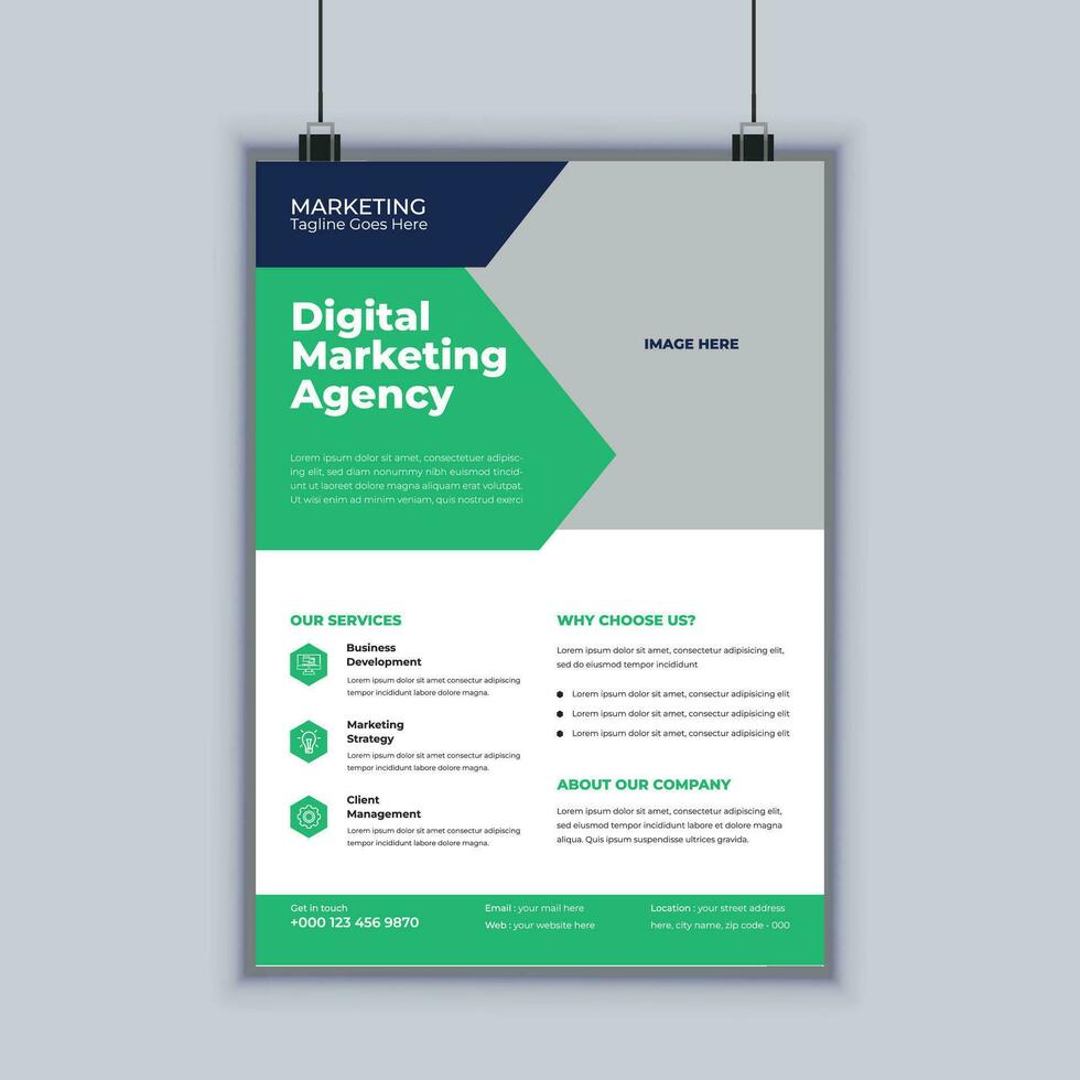 digital marketing agência moderno o negócio folheto Projeto vetor modelo