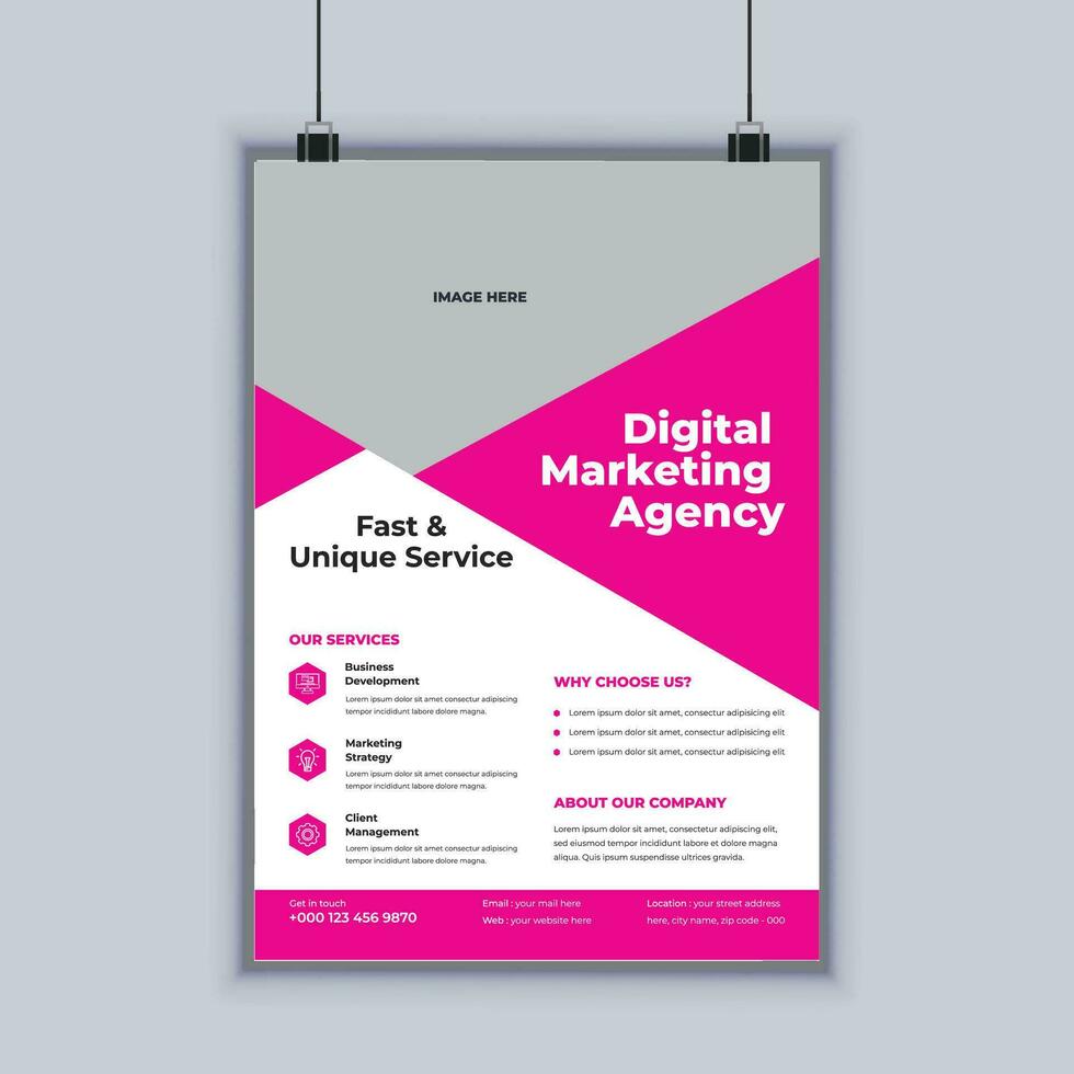 digital marketing agência o negócio folheto Projeto vetor