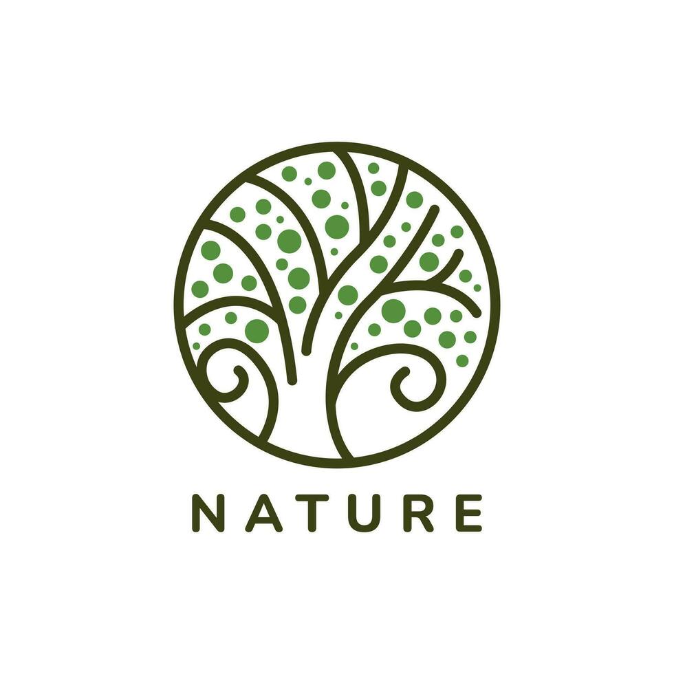 abstrato árvore do vida logotipos. eco natureza símbolos. árvore ramo com folhas sinais. natural plantar Projeto elementos emblemas. vetor ilustração.