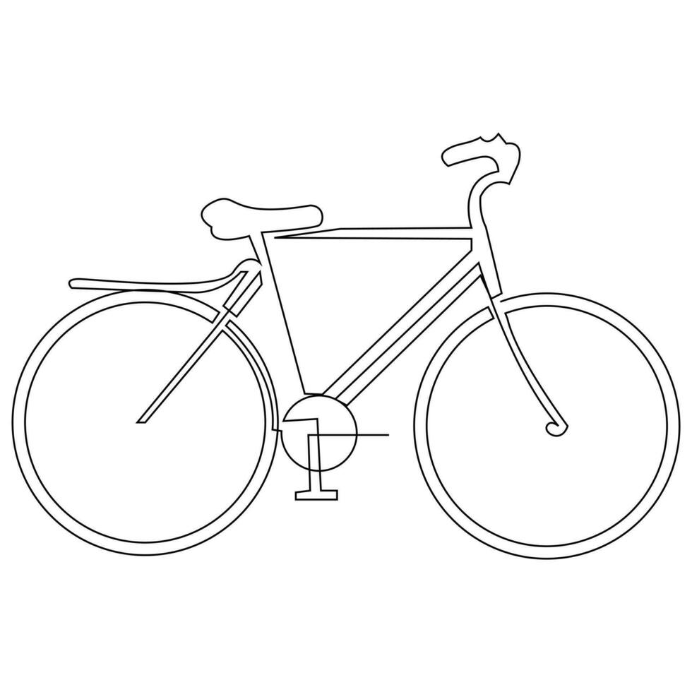 bicicleta solteiro linha contínuo esboço vetor arte desenhando e simples 1 linha minimalista Projeto