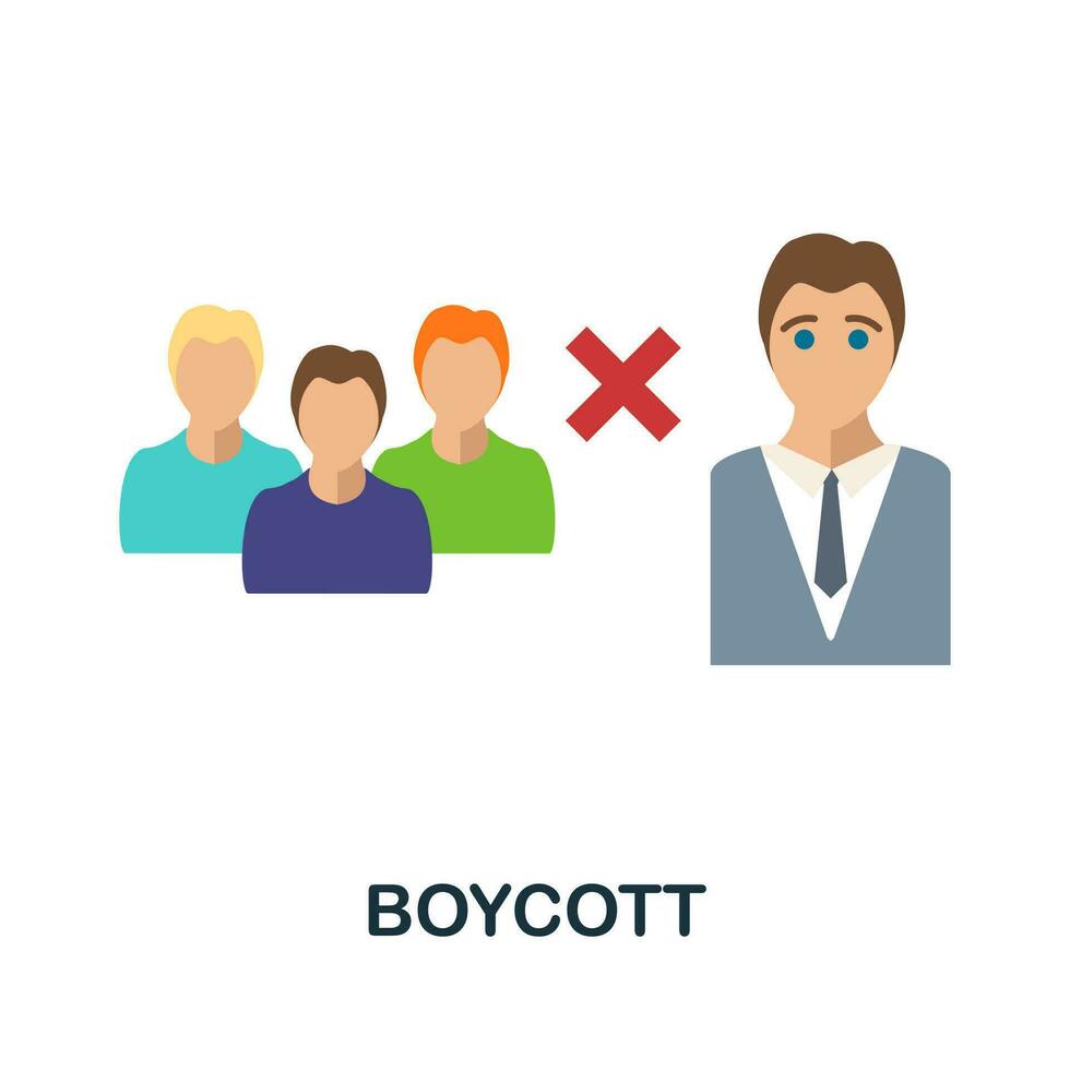 boicote plano ícone. cor simples elemento a partir de ativismo coleção. criativo boicote ícone para rede projeto, modelos, infográficos e Mais vetor
