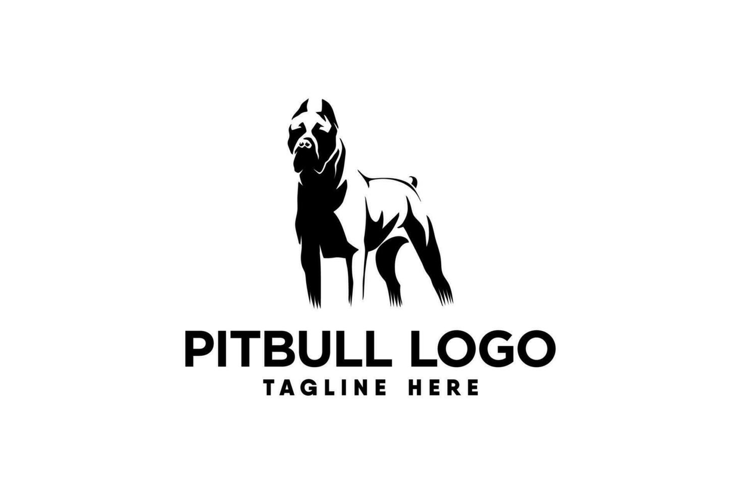 pitbull cachorro logotipo vetor com moderno e limpar \ limpo silhueta estilo