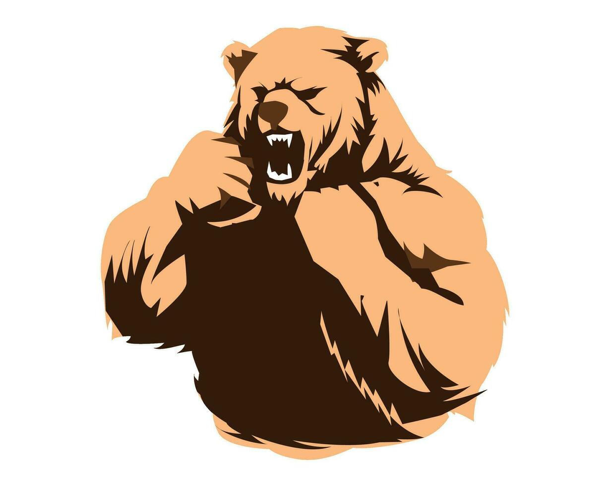 Urso logotipo e ilustração Projeto vetor