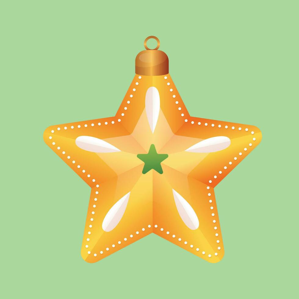 Natal ouro, luxo Estrela árvore brinquedo suspensão ciclo boho estilo ícone vetor