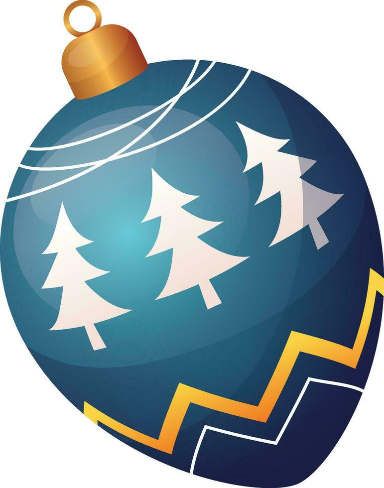 Natal ornamento, natal bola elemento dentro azul cor vetor