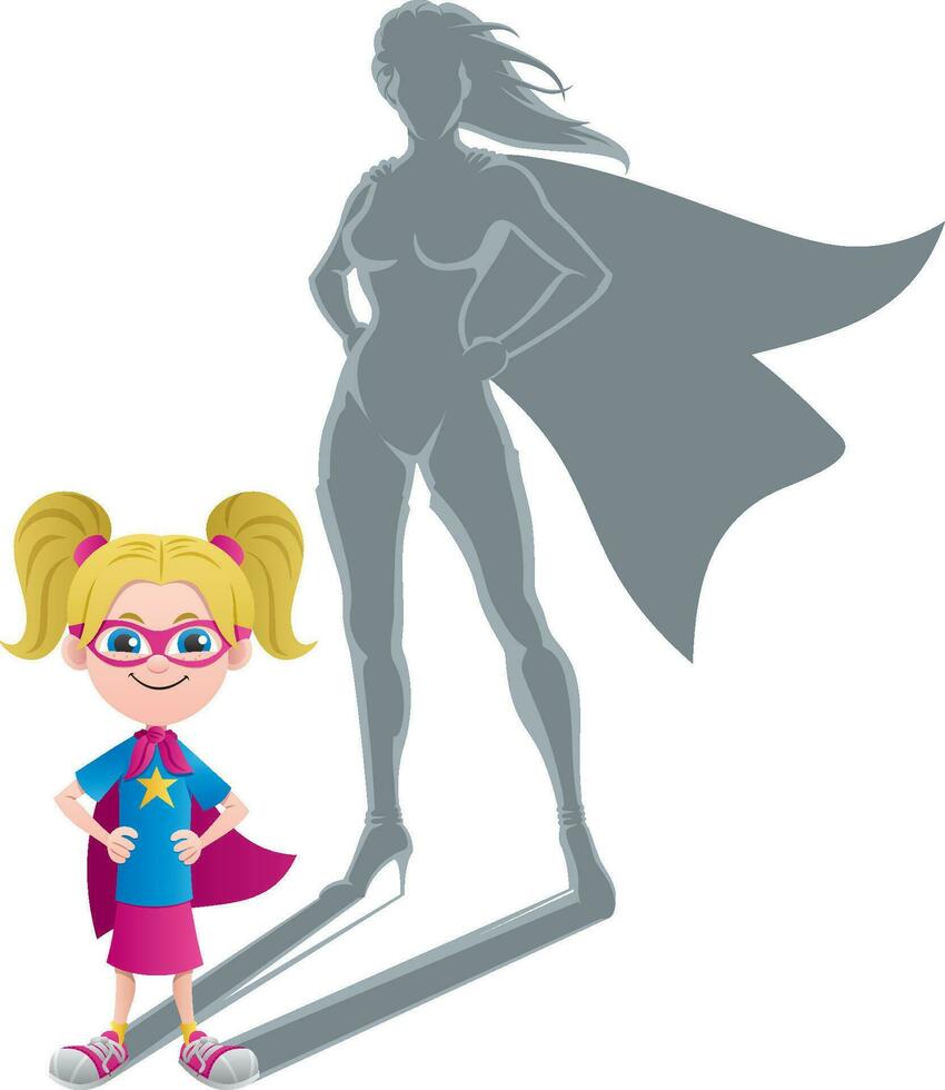 menina super-heroína conceito vetor