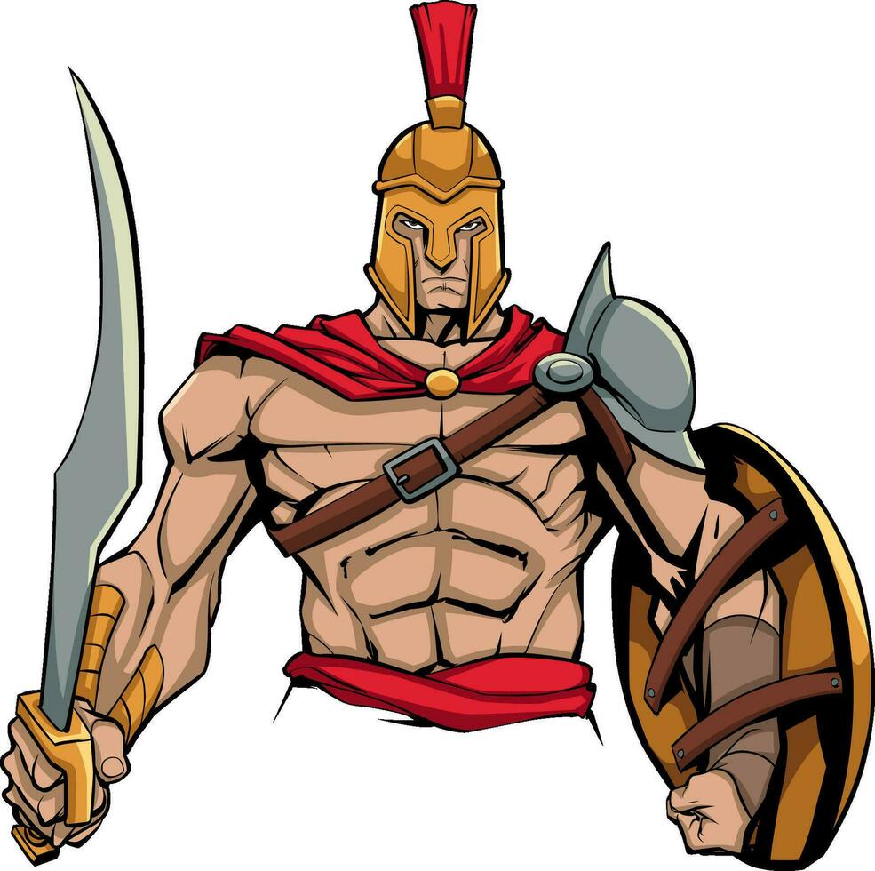 espartano Guerreiro mascote vetor