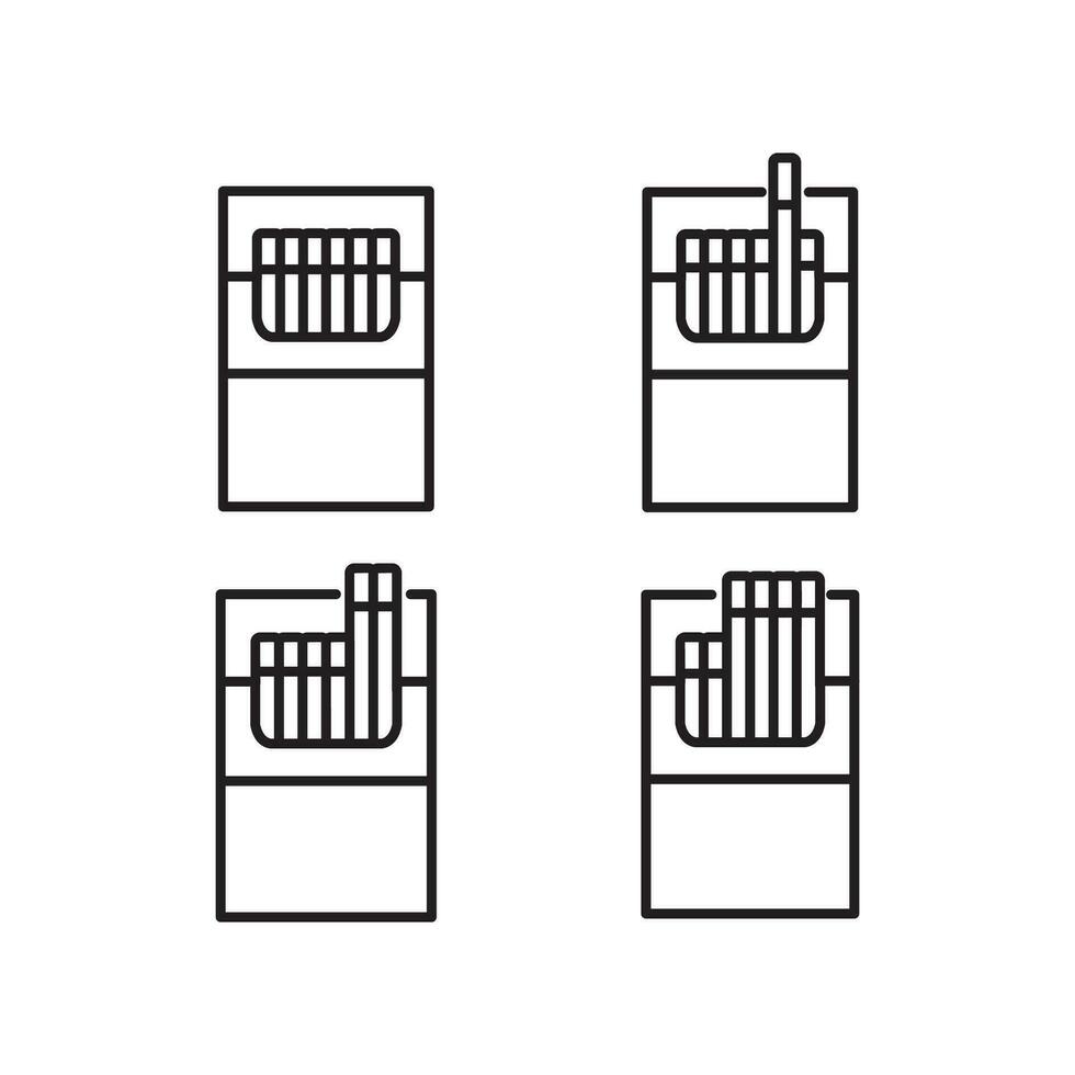 cigarro ícone conjunto linha arte logotipo vetor abstrato símbolo ilustração Projeto