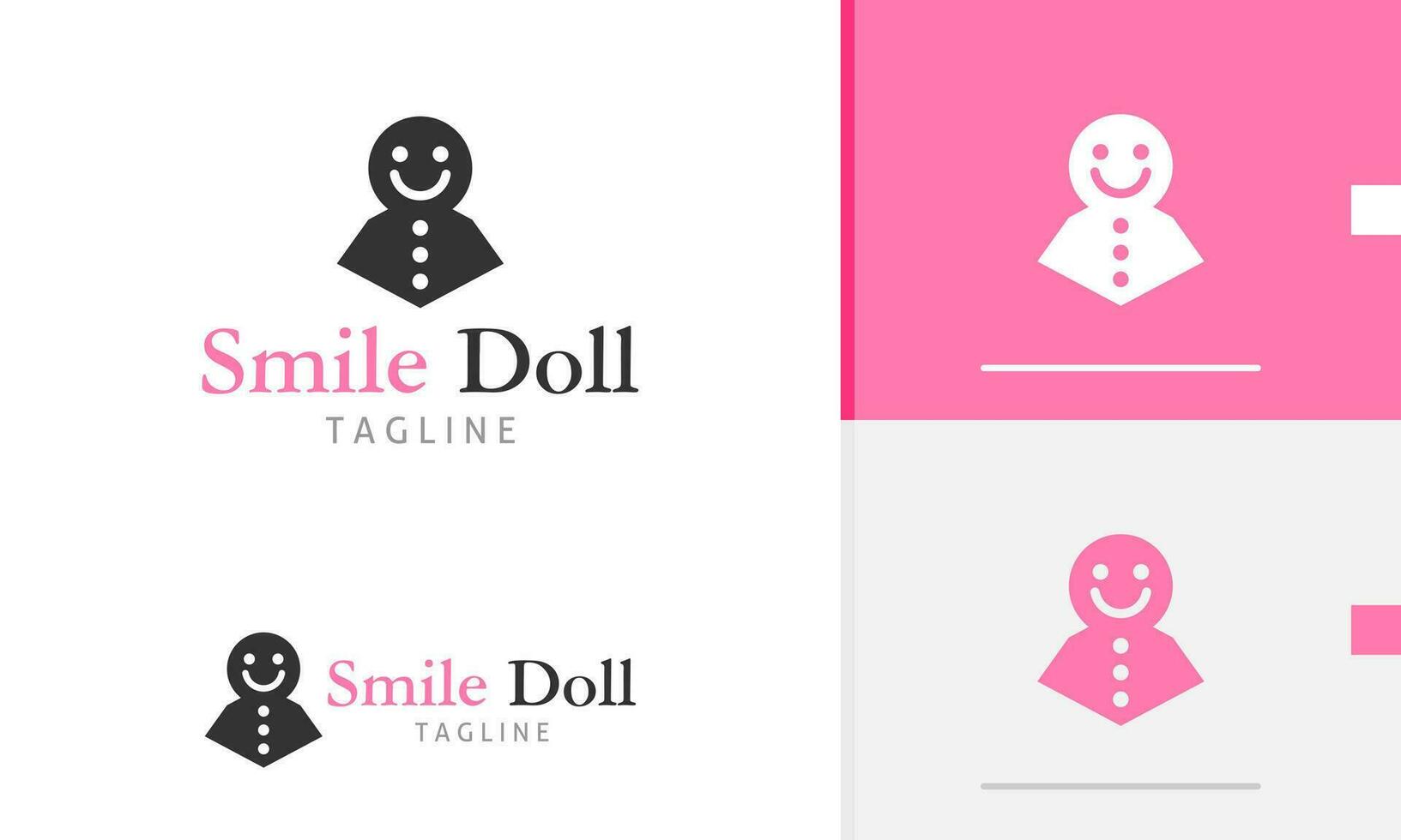 logotipo Projeto ícone do fofa crianças boneca mascote personagem com feliz sorriso, gengibre bolo bolacha evento vetor