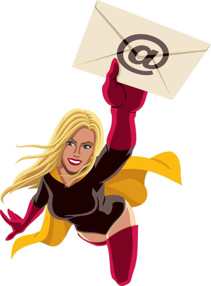 super-heroína vôo o email vetor