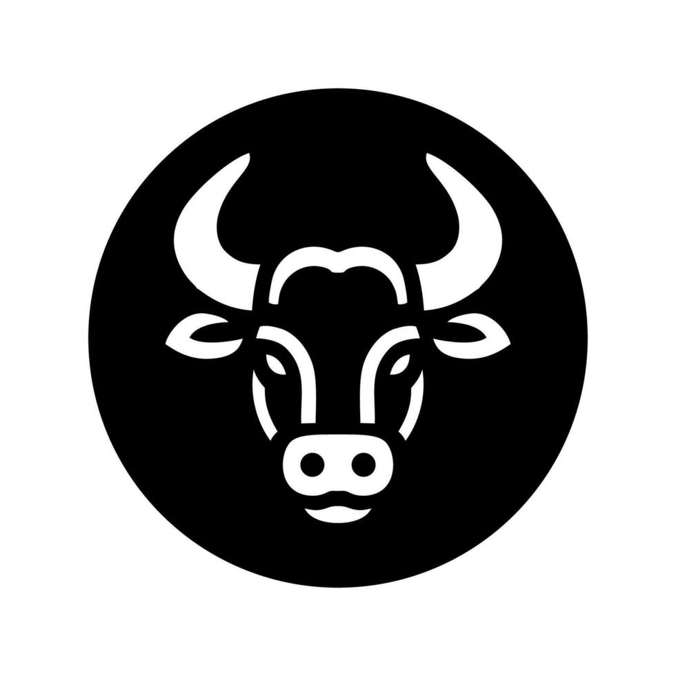 touro cabeça ícone silhueta símbolo. búfalo vaca boi isolado em branco fundo. touro cabeça logotipo que significa força, coragem e dureza. vetor ilustração