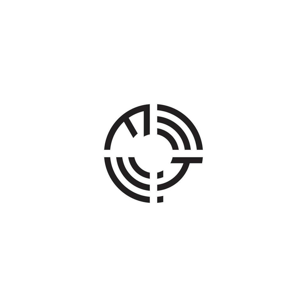 tf círculo linha logotipo inicial conceito com Alto qualidade logotipo Projeto vetor