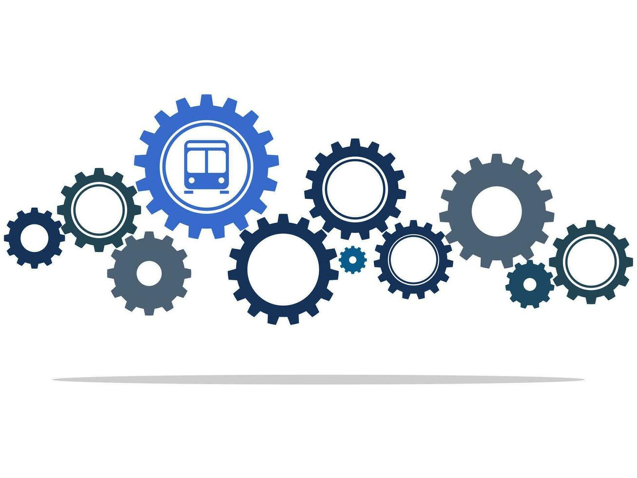 a roda dentada com ônibus é uma símbolo do uma transporte conceito. vetor ilustração