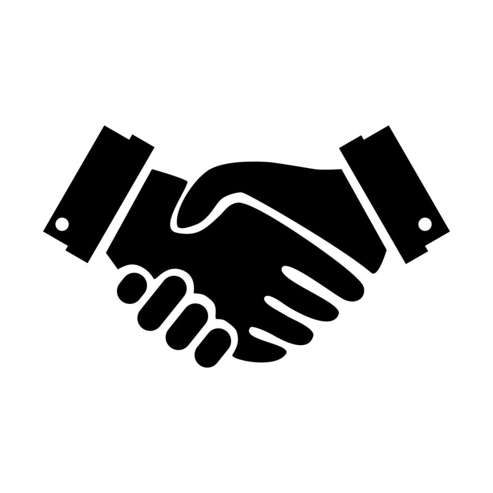 o negócio aperto de mão ícone. contrato acordo acordo vetor símbolo para apps e sites