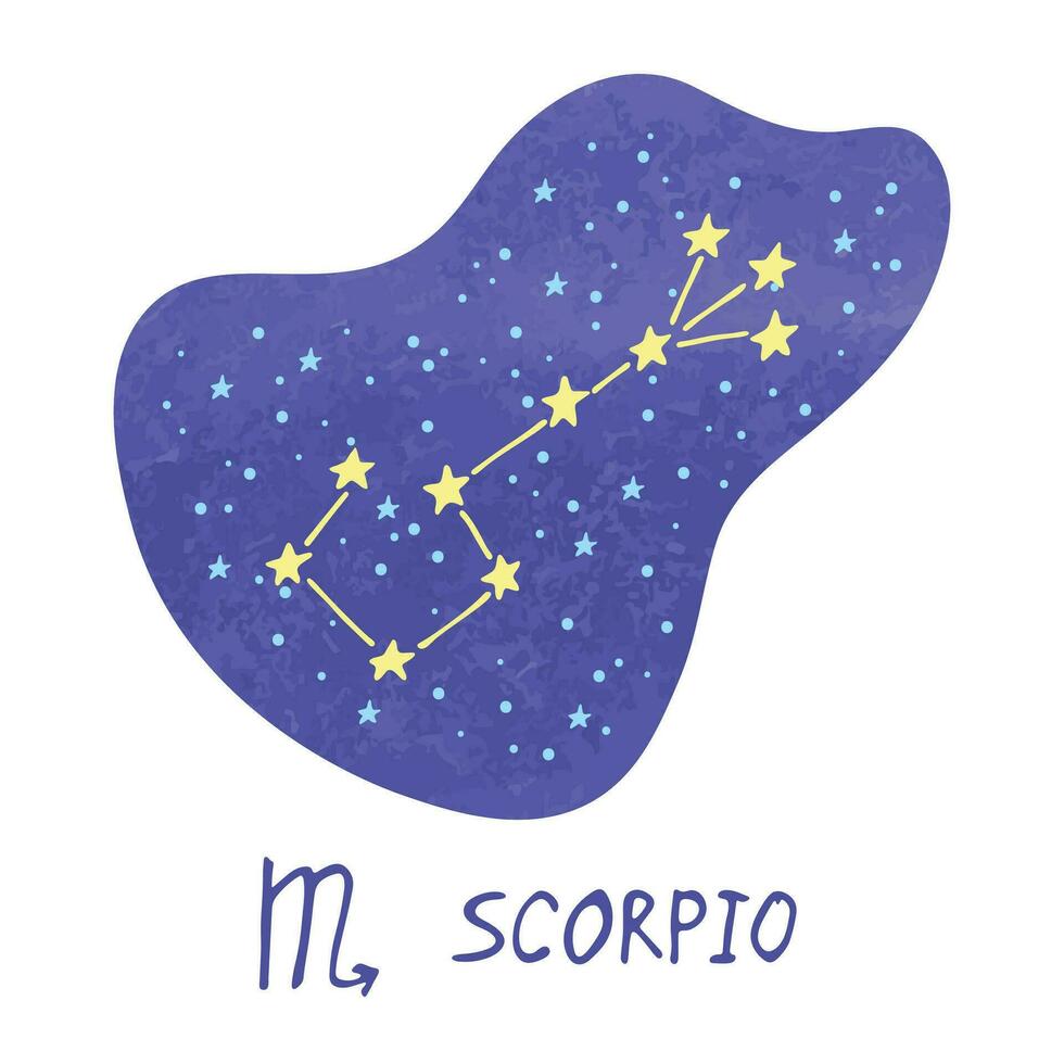 mão desenhada escorpião signo do zodíaco símbolo esotérico doodle elemento de clipart de astrologia para design vetor