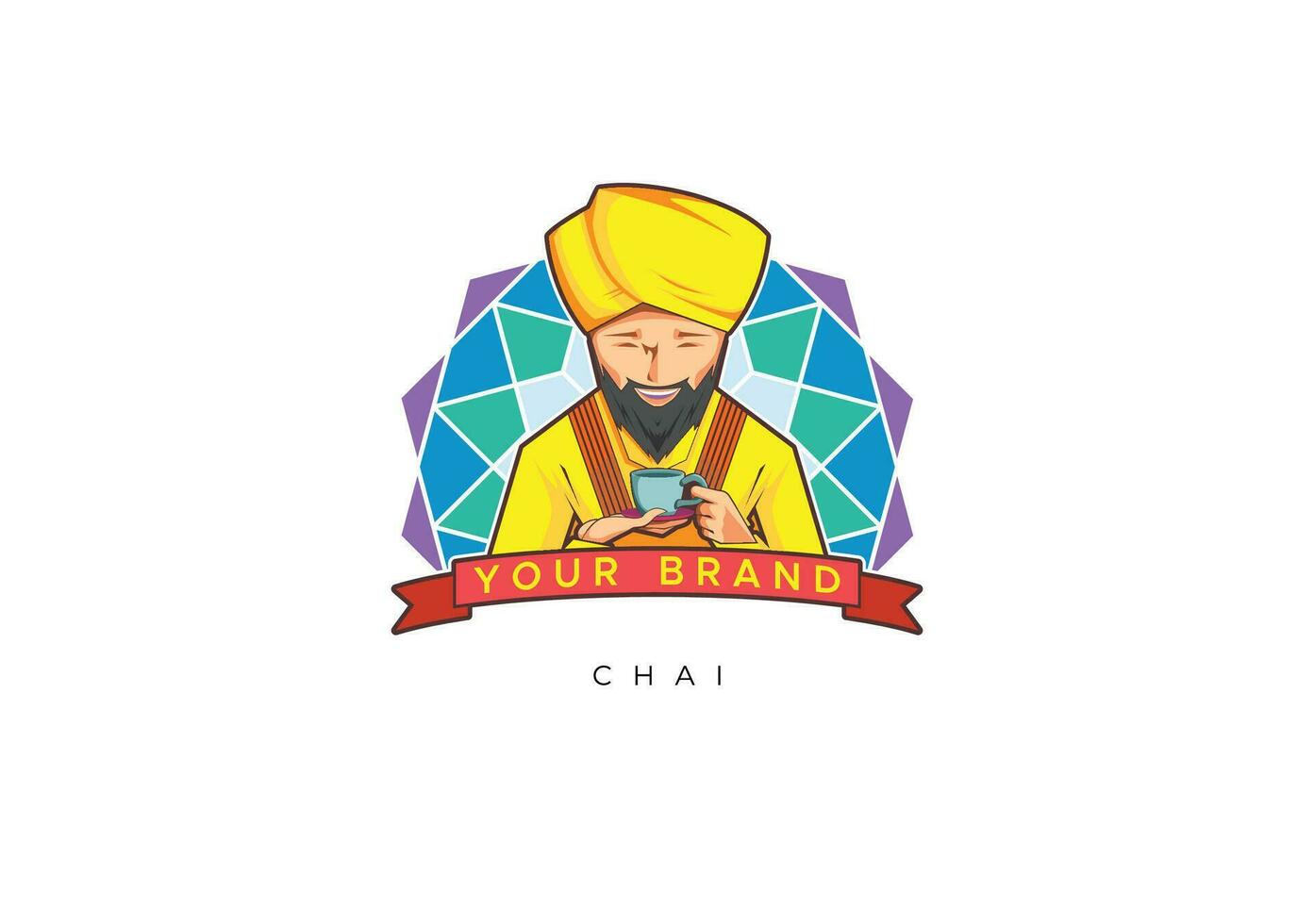 chai mascote logotipo vetor