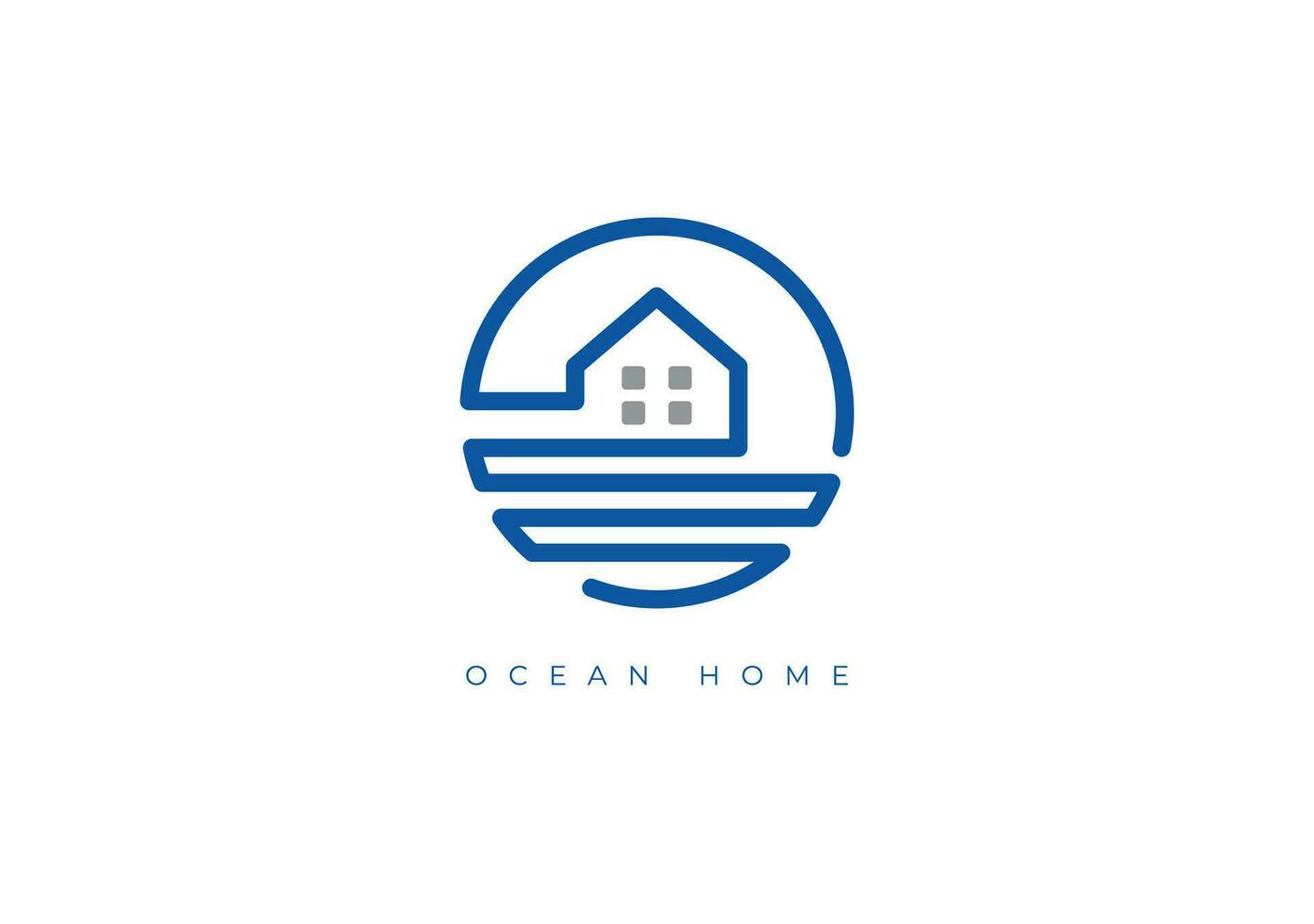 oceano casa logotipo vetor
