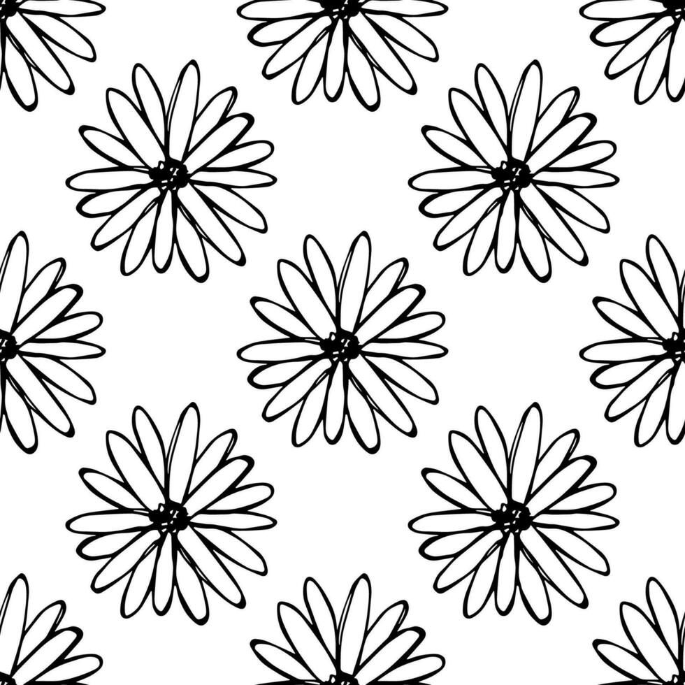 verão desatado padronizar com flores rabisco para decorativo imprimir, invólucro papel, cumprimento cartões, papel de parede e tecido vetor