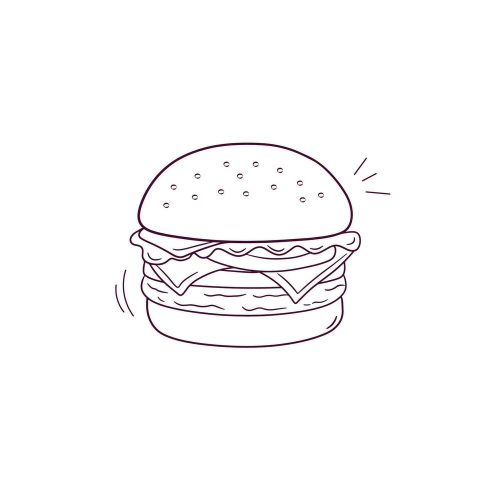 mão desenhado ilustração do Hamburguer de queijo ícone. rabisco vetor esboço ilustração