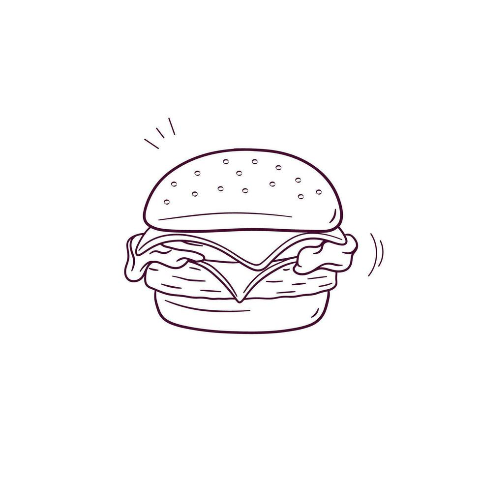 mão desenhado ilustração do Hamburguer de queijo ícone. rabisco vetor esboço ilustração