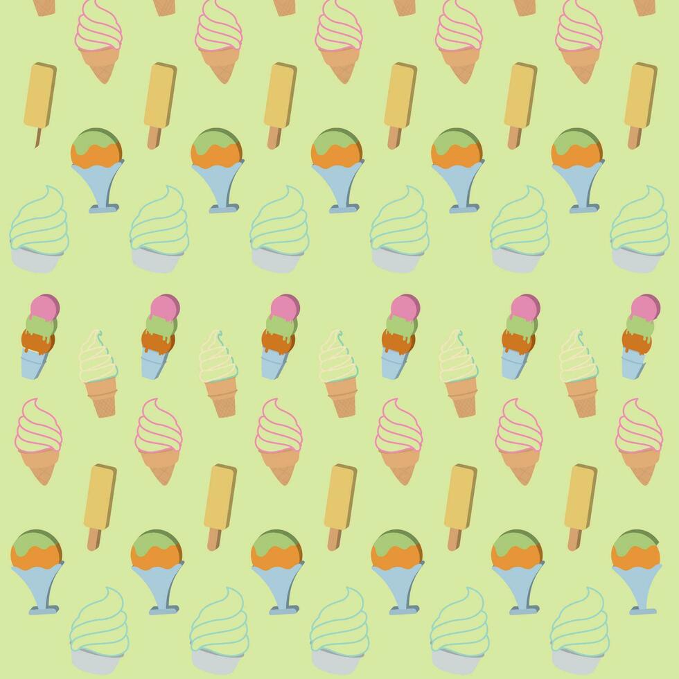 colori padronizar fundo com gelo creme ícones vetor ilustração