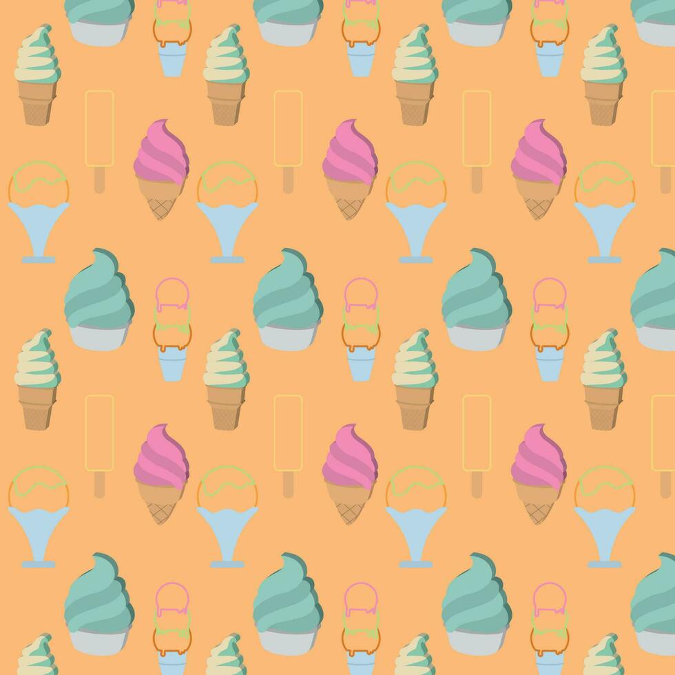 colori padronizar fundo com gelo creme ícones vetor ilustração