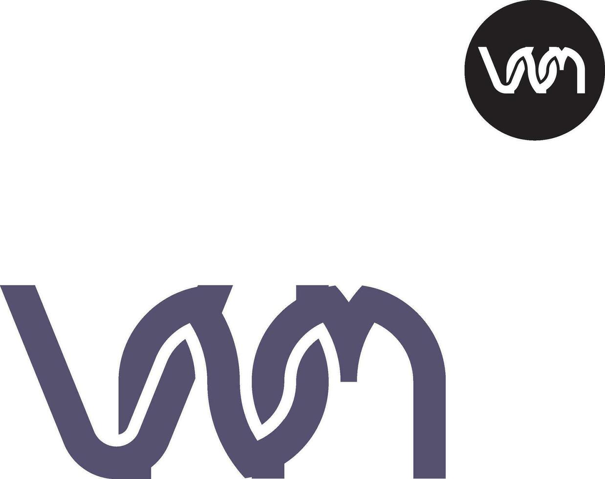 carta vnm monograma logotipo Projeto vetor